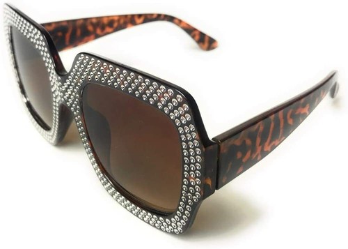 Over Size Multi Diamante Frame Designer Sunglasses - Women celebrity style - Picture 7 of 18