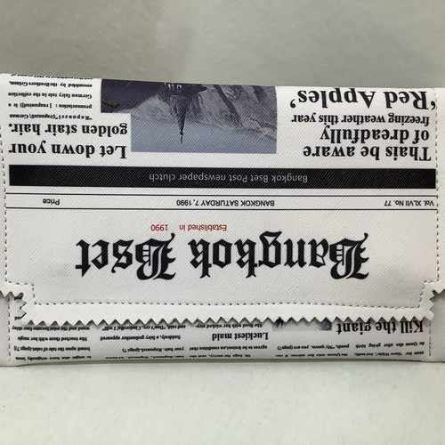 Envelope Clutch Fashion Newspaper Handbag-Zig Zag Pinking Sheer Sides - Picture 1 of 5