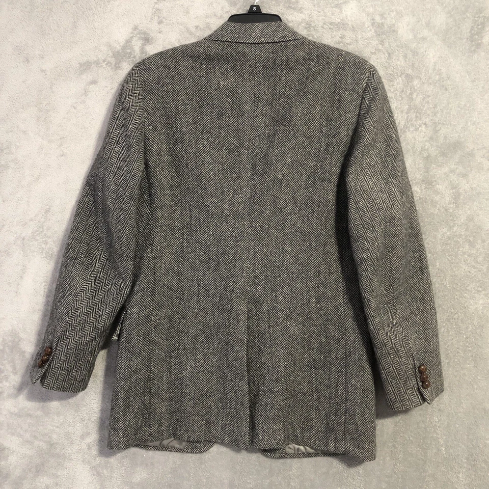 Abrigo deportivo vintage Stanley Blacker espiga traje chaqueta blazer 40R negro EE. UU. Foto 3 de 4