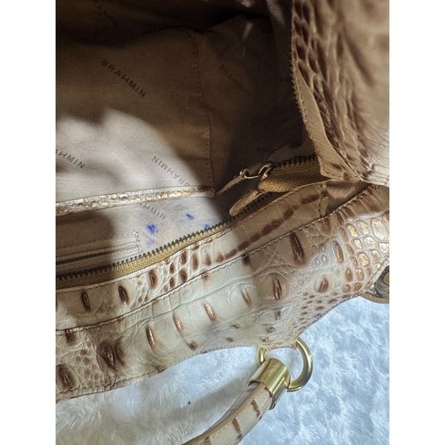 Brahmin Crocodile Embossed Large Shoulder Damentasche and Wallet Champagner. - Bild 8 von 12
