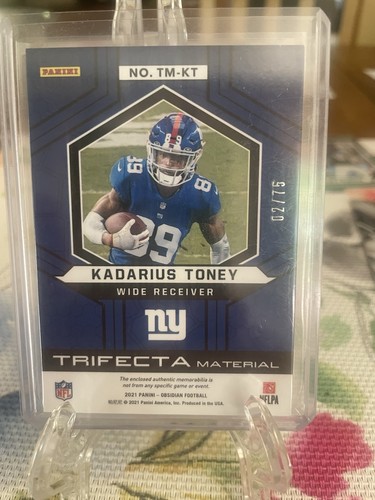 2021 Panini Obsidian - Trifecta Material Kadarius Toney #TM-KT /100 (MEM, RC) - Bild 2 von 2