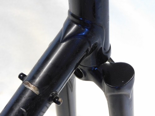 Cuadro y horquilla de carretera vintage años 70 negro sin marca 60 cm punteras verticales 2,6 kg - Imagen 4 de 18