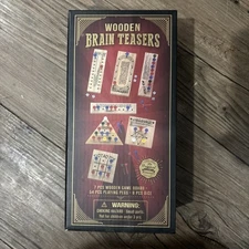 The Original Fun Workshop Wooden Brain Teaser Puzzle Set – Set of 7