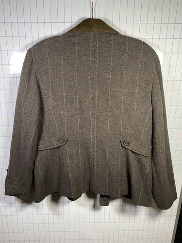Blazer vintage scena internazionale donna 14 marrone/verde colletto scamosciato - made in Russia - Foto 6 di 23