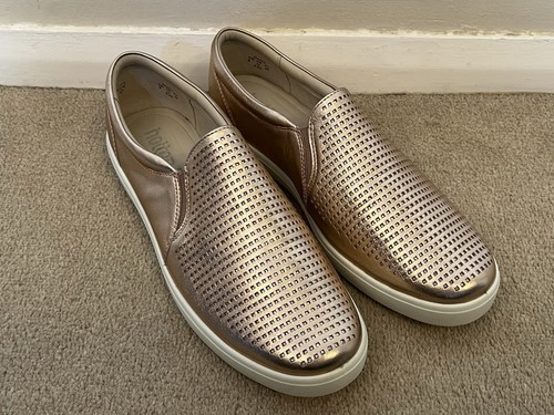Damenschuhe Daisy Slipper heißer roségoldfarben/rosa Leder-Sneaker Größe UK 9