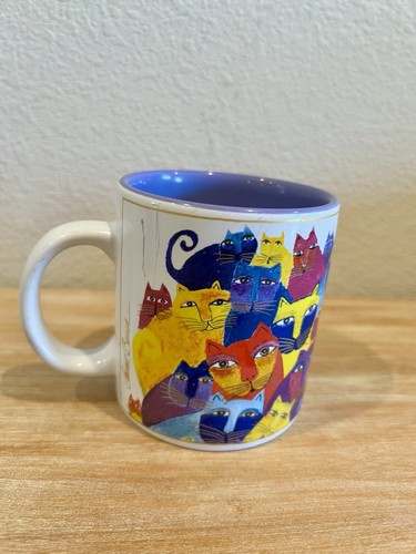 Set Of 3 Vintage Laurel Burch Mugs, Cat And Floral Designs - Picture 14 of 22