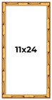 11x24 Frame Gold Bamboo Solid Wood Picture Frame | 1 Inch Moulding Width | Inter