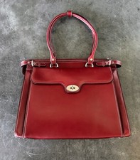 McKlein USA Winnetka Burgundy Leather 15” Laptop Briefcase Double Shoulder Strap