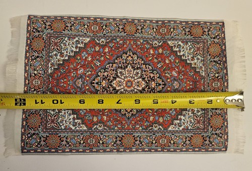 Rote feine Qualität Persischer Kashhan Puppenhaus Teppich 12"×7,5" - Bild 3 von 4