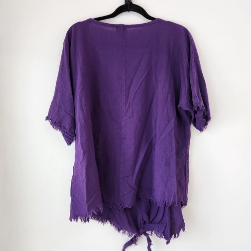 Oh My Gauze lila Bluse Top Shirt Lagenlook Bohemian 100% Baumwolle Damen L - Bild 2 von 8