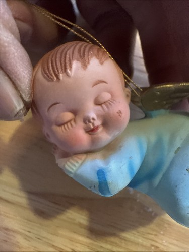 Vintage Weihnachtsschmuck Baby Junge Engel Ornament - Bild 6 von 6