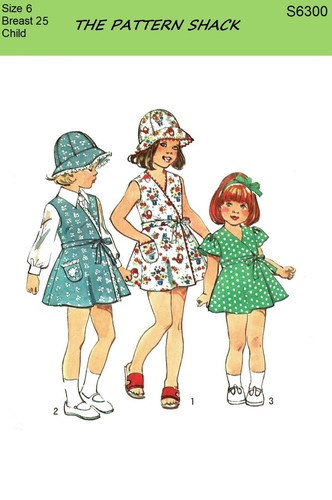 Childs Front-Wrap-DRESS Pattern w HAT or JUMPER Simplicity 6300 Vtg 1974 - Picture 10 of 13