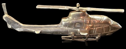 Vintage Solid Brass Helicopter With Moving Propeller.  - Bild 4 von 7