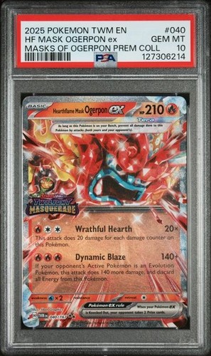 POP 1 Hearthflame Mask Ogerpon ex 040 PSA 10 Pokémon TWM Englisch GEM MT