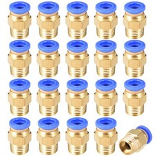 Straight Pneumatic Push to Quick Connect Fitting 1/4"NPT Male x 5/16"OD 20Pcs