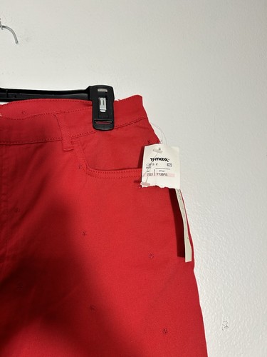 Aldo Trevi Jeans Women 12 Red Capri Embroidered Stars NWT - Picture 14 of 14