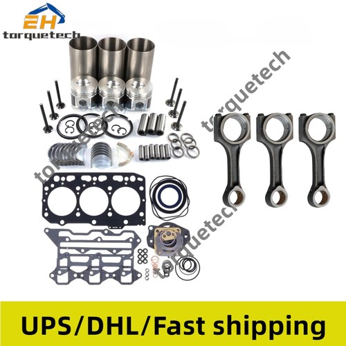 3D84-3 3D84E-3 Overhaul Rebuild Kit+3PCS Rod for Komatsu Engine PC35R-8 PC30R-8 - Picture 1 of 7