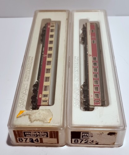 Märklin miniclub scala Z 8723 + 8734 vagone ristorante + carrozza passeggeri TEE DB con scatola originale - Foto 8 di 8