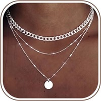 Halskette Damen 925 Sterling Silber Plattiert 3 PCS Wasserfest Mit AnhäNger