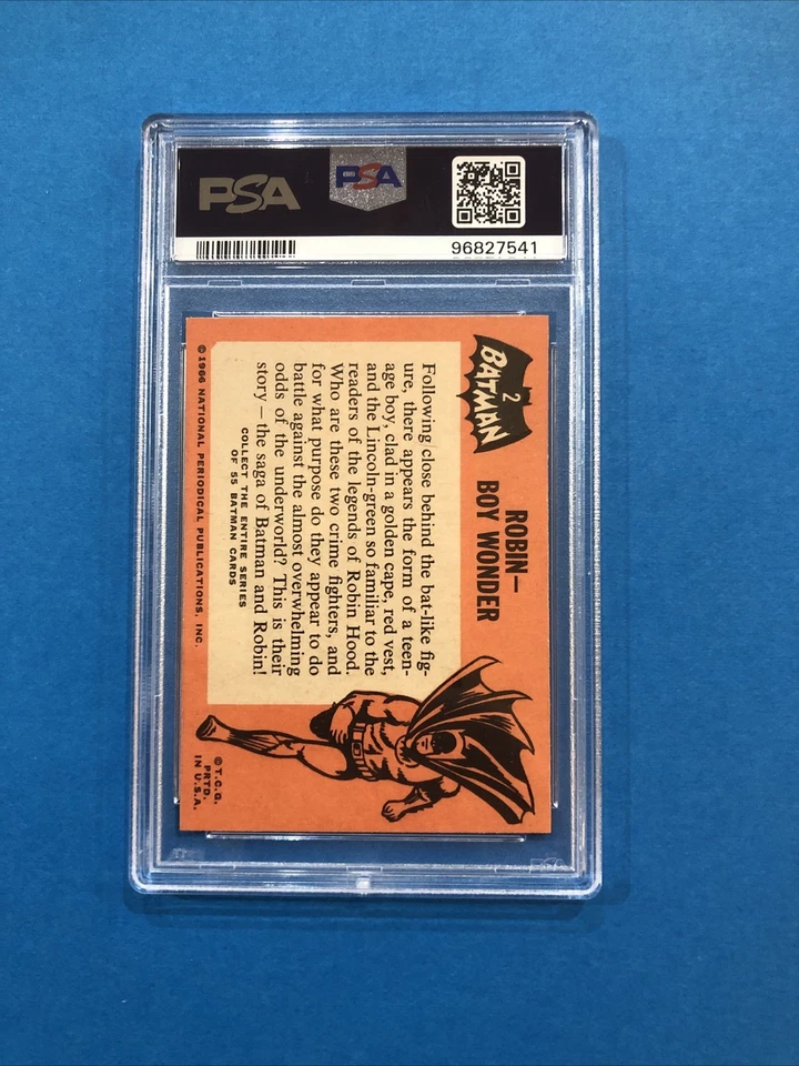 1966 TOPPS BATMAN BLACK BAT #2 ROBIN-BOY WONDER RC PSA NM 7 SET BREAK CB - Image 4 of 4