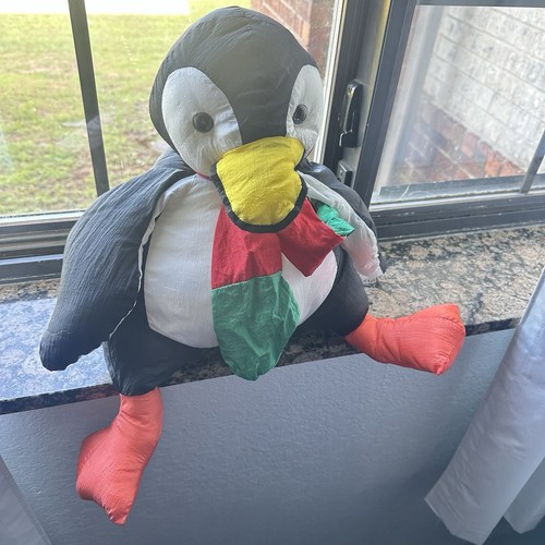 Commonwealth Cool Tropical Penguin Nylon Plush Stuffed Animal RARE Vintage