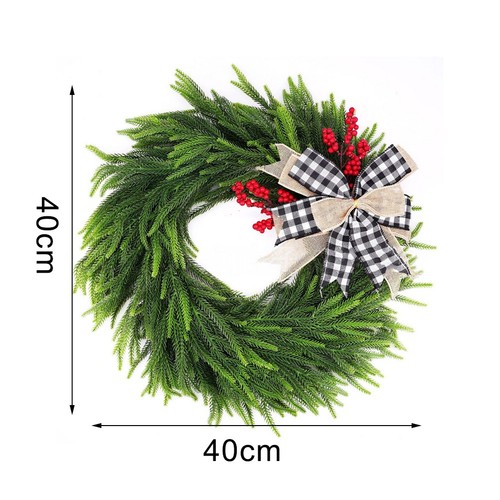 Plante Artificielle Couronne de No?l Rassemblements Festifs Ambiance Joyeuse - Picture 9 of 9