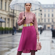 Women Gold Elastic Waistband Belt Sparkling Shiny Bling Squares Buckle Size S M