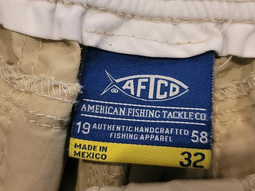  AFTCO 8" Inseam Tan Cargo Shorts Men's Sz 32 READ!! - Picture 5 of 5