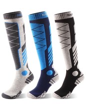 3 Pairs Merino Wool Ski Socks for Womens Men, Thermal Winter Warm Knee High S...