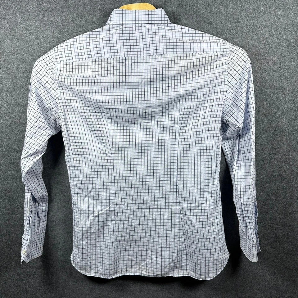Camisa de vestir Ermenegildo Zegna para hombre azul a cuadros talla 43 17 hecha en Italia Foto 3 de 4