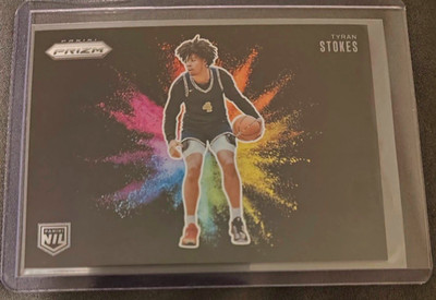 Panini 2025-26 Prizm Basketball Tyran Stokes  NIL Black Colorblast #13 ULTRARARE