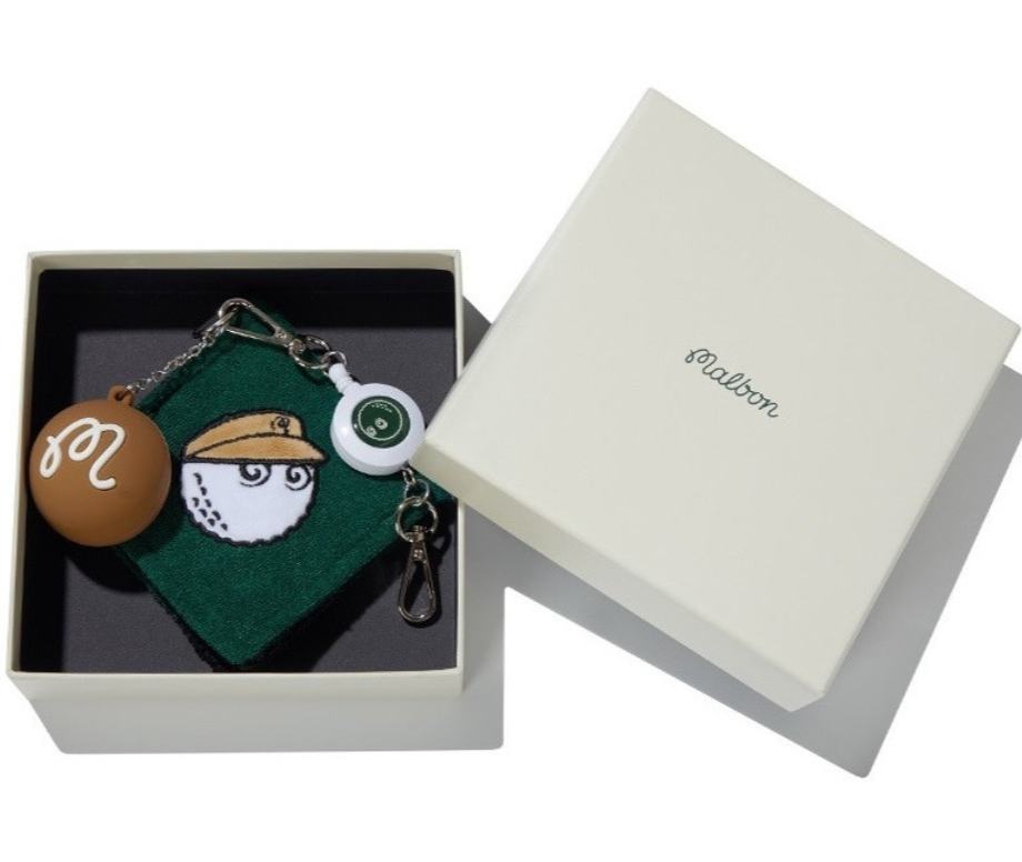 ラウンド用品・アクセサリー NEIGHBORHOOD X MALBON GOLFTowel Malbon Golf Ball Towel & Ball Case Pouch Set Green Authentic Field