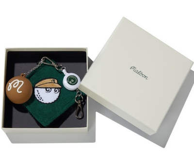 Malbon Golf Ball Towel & Ball Case Pouch Set Green Authentic Field
