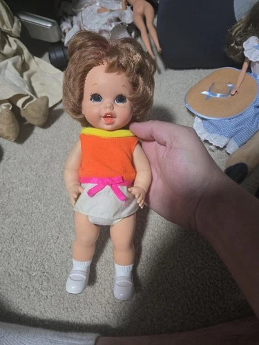 Mattel 1967 Baby Small Walk Doll 11" Vintage, Tested Working