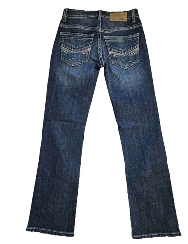 Jeans BKE Aiden para Hombres 30L 31x32 Bootleg Lavado Oscuro Elastizado Denim Hebilla - Imagen 3 de 9
