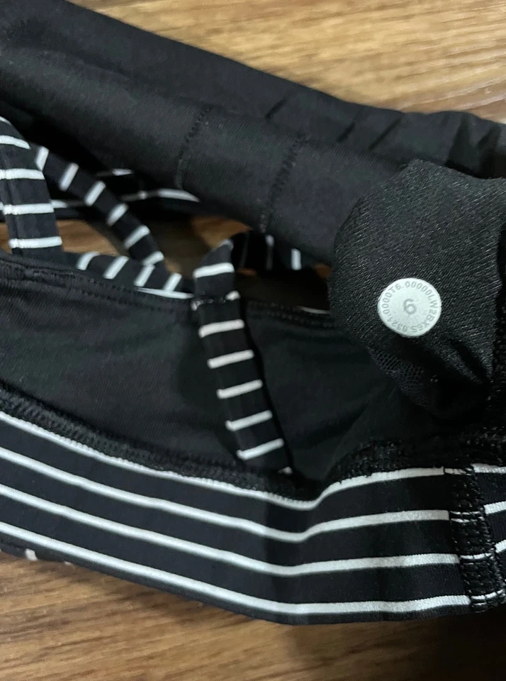 Бюстгальтер женский Lululemon Energy 6 мод в полоску черный белый БЕЗ ПОДУШЕК - Изображение 2 из 4
