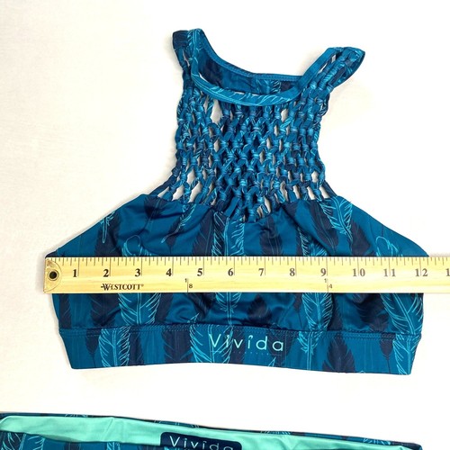 Bikini Vivida Pluma Medianoche 2 Piezas Patrón Pluma/Verde azulado Reversible - Imagen 5 de 6