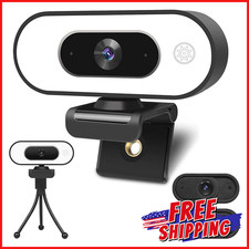 STREAMING CAMERA WITH MICROPHONE RING LIGHT 1080P Full Hd Computer PC Webcam