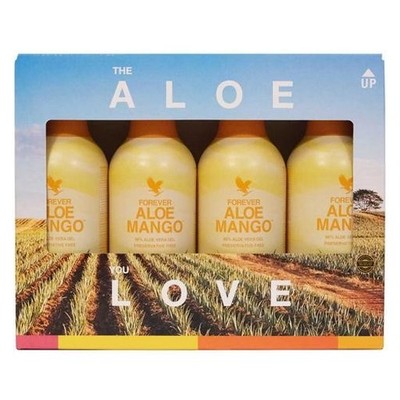 Forever Aloe Gel 4 × 1L   Aloe Vera Gel Mango Verdauung & Wohlbefinde-MFD 09/27