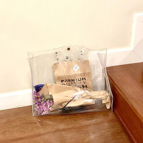 Transparent Jelly Bag Miss Clear School Large Makeup Handbag Totebag - Bild 2 von 12