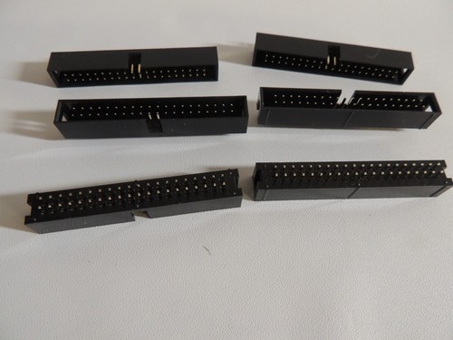 6-Pack 40-Pin 2x20 2.54mm IDC Shrouded Box Header Male Dip Type Connectors - Picture 2 of 2