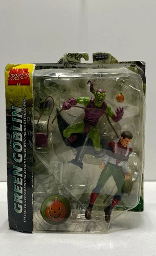 Marvel Select Duende Verde Edición Coleccionista Figura Spider-Man Base de Exhibición