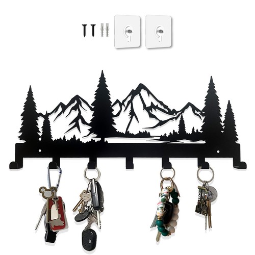 , Key Holder for Wall, Decorative Farmhouse Rustic Wall Mount Key Organizer R...
