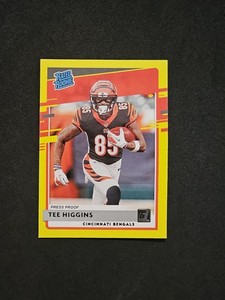 2020 Panini Donruss Tee Higgins RC Rated Rookie Press Proof Yellow SP #310