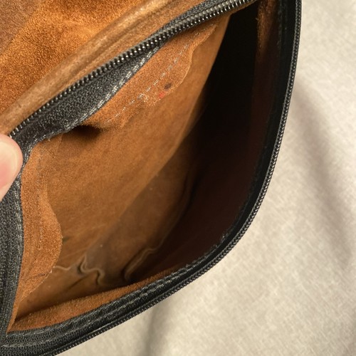 Bolso Mochila Bolso Manchas de Tinta Cuero Gamuza Marrón Jansport Adventure De Colección Raro - Imagen 7 de 13