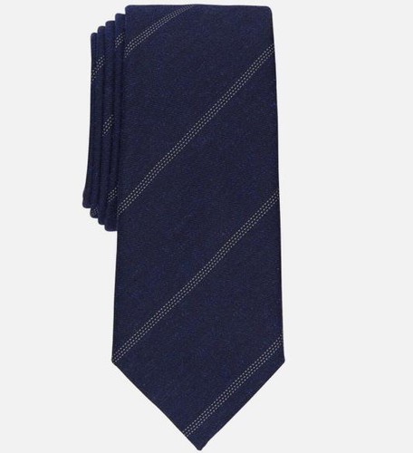 Alfani Mens Louise Stripe Navy Slim Tie Necktie 2 3/4" $55 1AFC1-3022 - Picture 2 of 3