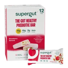 Supergut GLP-1 Boosting Prebiotic Bars, Strawberry Almond - Gut Healthy Prote