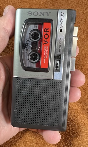 Sony M-750V Microcassette-Corder Voice Recorder w/Tape, Works Some But For Parts - Picture 1 of 10