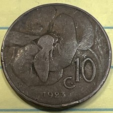 1923 Italy -  Italian 10 C Coin