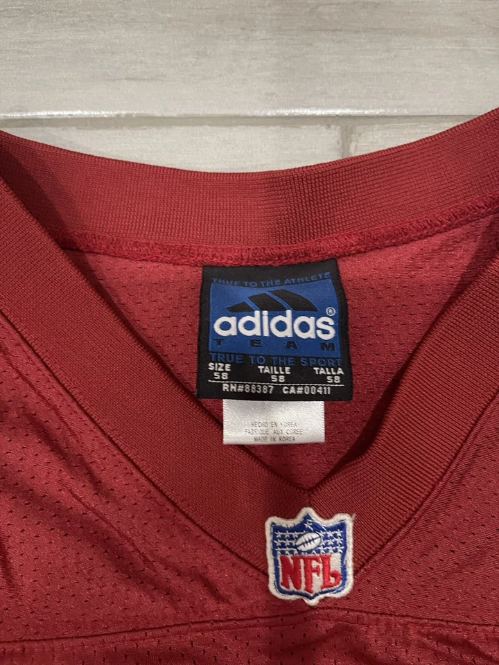 Camiseta deportiva vintage Adidas Terrell Owens San Francisco 49ers cosida auténtica para hombre talla 58 Foto 3 de 4